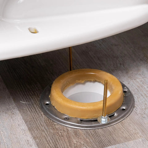 Heavy Duty Wax Bowl Ring For Toilet Installation Fits 3 Inch And 4 Inch Waste Lines, 100 Percent Petroleum Wax Gasket under toilet flange