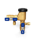 Pressure vacuum breaker assembly, 3/4 in, brass body with blue Zurn Wilkins handles