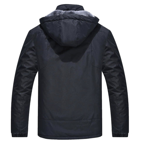 Back view of Mens Winter Jacket Waterproof Snow Coat With Fleece Lining Wicked Warm Durable Outer Shell For Snowboard Ski Work Outdoor