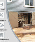 Exterior Sliding Barn Door Hardware Kit With Beefy Box Rail Heavy Duty 20 Foot Silver Finish Galvanized Steel installed