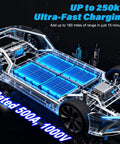 Rugged Nacs To Ccs1 Ev Charger Adapter For Hella Fast Dc Charging Plug And Play Up To Two Fifty Kilowatts Boost Range Smoothly Works With Tesla Stations Plus Gm Ford Rivian Vehicles Slick Design. EV battery pack with blue solar cells under transparent chassis.