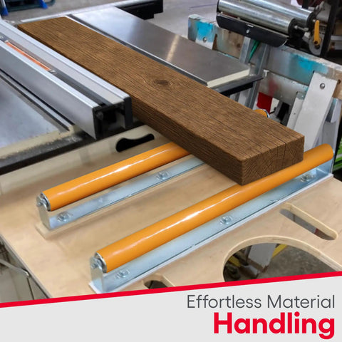 Go To Polyurethane Coated Roller With Bracket For Industrial Conveyor System supporting wooden plank, two pack in use