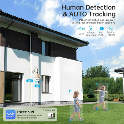 Smart Light Bulb Camera With 5G And 2.4GHz WiFi 2K Outdoor Security Motion Detection Alerts Human Detection feature by house