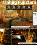 66Ft USB Powered 200 LED Twinkle Lights Copper Wire With Remote And Timer 8 Modes Waterproof String Lights for Bedroom