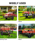 Heavy Duty 1600 Lb Steel Dump Cart And Utility Trailer With 15 Cu Ft Steel Cargo Box Removable Sides ATV Hauler Red in garden use
