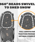 Boss Level All Surface Traction Cleats Engineered With Reinforced Diamond Beads Conquering Slippy Ice And Packed Snow Quick Snap On Shoe Protectors Matte Black Large with 360° swivel beads for optimal traction.