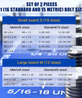 Thread Checker 31 Size Dual Panel Aluminum Gauge With 304 Stainless Pins SAE And Metric Nut And Bolt Size Finder guide