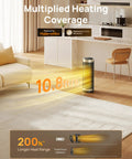 Living room with Space Heater With 1500W Power, Thermostat, 70 Degree Oscillation, Five Modes, Remote, 12 Hour Timer, Super Quiet Portable Heater