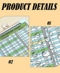 Close-up of 20 Pack Inches To Millimeters Conversion Chart Stickers showing waterproof vinyl with detailed chart view.