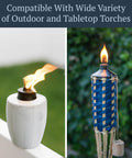 Fiberglass Tiki Torch Wicks Replacement Wicks For Outdoor Torches Half Inch By 7.5 Inch Trim To Fit Easy To Trim Fits Most Porch And Backyard Torches Set Of 100 shown in tabletop and garden torches
