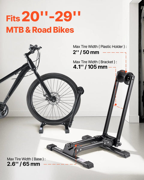 Two Pack Bike Floor Stands For 20 To 27 Inch Mountain And Road Bikes Rust Resistant Alloy Steel Folding Bike Storage Rack