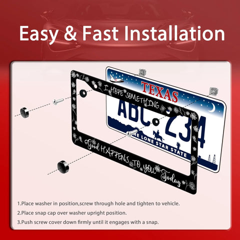 Funny License Plate Frame I Hope Something Good Happens To You Today Stainless Steel Car Decor With Two Holes And Screws