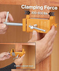 Pro Grade All In One Cabinet Clamp Set 4 Pack With Protective Case Solid Cast Steel Construction Integrated Drill Guide And EVA Pads in use.