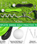 Golf Swing Trainer Kit With Rope And Two Golf Balls For Backyard Practice Aid With Calibrated Stakes, 50ft rope on grass