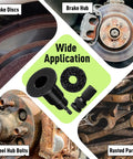 All In One Wheel Hub Cleaning Tool Kit With 10 Easy Pads for rusty studs and hubs, includes detailed components and applications
