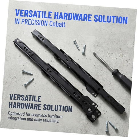 2 Sets Bottom Mount Drawer Slides Iron Soft Close Cabinet Rails For Kitchen Dresser Office Heavy Duty Glide Hardware With Smooth Quiet Operation Durable Steel Construction For Long Lasting Use With Quiet Smooth Glide System black steel drawer slides with screws