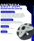 Front view of BlueStars 285753A washer motor coupling kit packaging; white star-shaped plastic coupling on a black base