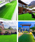 Durable UV Resistant Artificial Turf Roll 1.5m For Outdoor Landscaping Non Toxic Synthetic Grass Mat installed in various settings