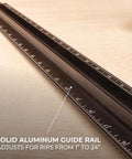 Kreg Rip-Cut aluminum guide rail; close-up view for side-blade circular saw with 1 to 24 inch scale.