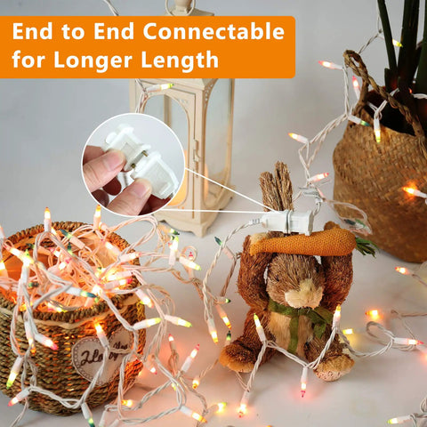 Easter String Lights 33Ft 150 Count Pastel Incandescent Mini Fairy Lights UL Certified 120V connectable on a bunny decoration