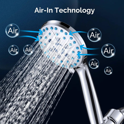 High Pressure Handheld Shower Head With 8 Mode Spray And Built In Power Wash For Tub Tile And Pet Cleaning 6.5ft Stainless Steel Hose