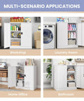 Beefy Heavy Duty Metal Storage Cabinet With Lockable Doors And Two Adjustable Shelves 36 Inch Steel Tool Cabinet in various rooms