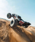 ARRMA Kraton 1 8 Scale 6S EXB Ready To Run Clipless Body Basher Monster RC Truck mid-air jump on dirt path