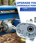 11 GPM Hydraulic PTO Pump High Flow 540 RPM 2500 PSI With SAE 16 Inlet And SAE 12 Outlet for log splitters, scissor lifts.