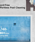Top view of in-ground pool with Beast Cordless Robotic Pool Cleaner With LiFi And App Control, 8000 GPH Suction in use.