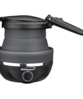 On The Go 0.85 Quart Collapsible Kettle With Dual Voltage Hidden Heating Element Black Finish Ultra Portable Travel Cup