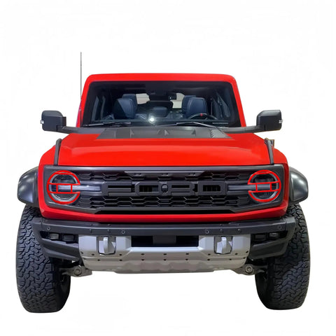 Rugged Red Ford Bronco Headlight Guard Cover For 2021 To 2024 Bronco Lamp Trim Protector ABS Plastic Lightweight Durable