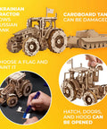 Tractor Wins 3D Wooden Model Kit For Self Assembly A Hands On Mechanical Puzzle Set For Adults And Kids, wooden tractor with tank