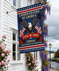 250th Anniversary USA Flag Garden Flag Burlap 12x18 Inch Double Sided Patriotic Yard Decor Featuring 1776 2026 Eagle And Flag