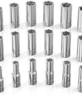 Metric Deep Socket Set One Half Inch Drive 18 Piece 6 Point Chrome Sockets 10mm To 27mm No Skipped Sizes Professional Grade