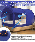 Full Size Bed Canopy Tent For Privacy And Comfort, Dream Space Pop Up Indoor Tent With Portable Frame And Breathable Curtains