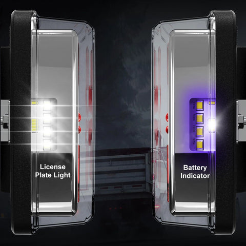 Ciascy 2-pack LED trailer rear lights kit with magnetic mounts, built-in license plate light and battery indicator