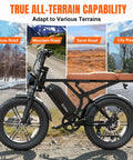 Powerful Electric Bike For Adults With 1500W Peak Motor And 60 To 80 Mile Range on various terrains