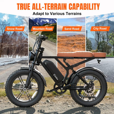 Powerful Electric Bike For Adults With 1500W Peak Motor And 60 To 80 Mile Range on various terrains