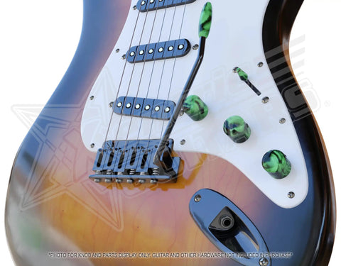 Blue Resin Dome Guitar Knob Dope Upgrade One Quarter Inch For Electric And Acoustic Guitars on electric guitar surface