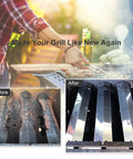 Before and after using Replacement Heat Plates Shield Set For Char Griller 5050 5650 3001 3008 5072 5252 Grill Models