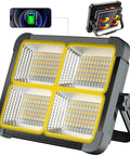 Powerful 100W Rechargeable Work Light With 336 LEDs And 12000mAh Solar Battery Four Lighting Modes And Stepless Dimming Portable Flood Light