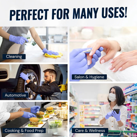 Knockout Disposable Nitrile Gloves Medium 250 Pack Powder Free Latex Free Textured Palm Rolled Cuff Built Tough For Garage And Salon Work So Go Claim Your Pair Before Inventory Dries Up