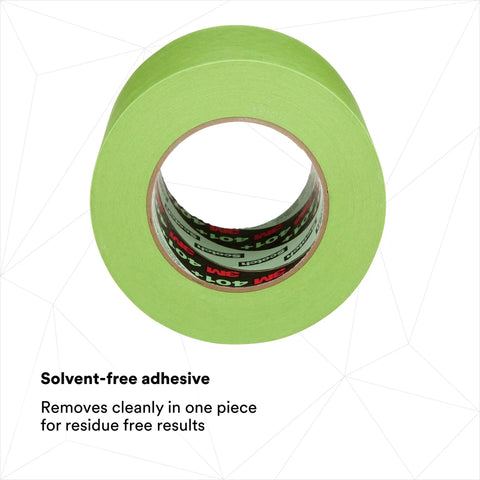 High Performance Green Masking Tape 401 Plus For Clean Paint Lines, Superior Adhesion, 72 Mm By 55 M roll with label visible