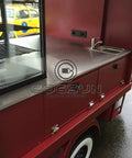 10.5Ft Turnkey Mobile Food Truck And Concession Trailer Featuring Three Serving Windows With Built In Commercial Kitchen Gear And Hella Spacious Storage For Your Startup Hustle That Gonna Take Off, showcasing stainless steel counter with glass display.