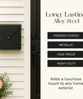 Heavy Duty Outdoor Wall Mount Mailbox 10 By 10 By 4 Inches Black Waterproof Weatherproof Metal Mailbox with Rustproof Galvanized Steel Construction