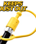Close-up of 8 Pack Hydraulic Quick Coupler Dust Cap And Plug Set For Quarter Inch ISO Fittings On Kubota LA Series Tractors