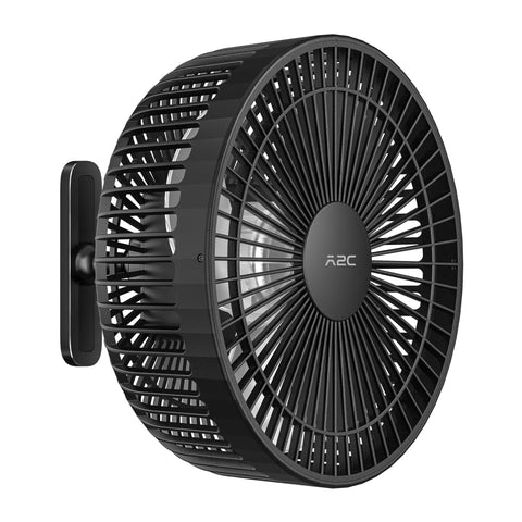 Magnetic Rechargeable Golf Cart Fan 7 Point 5 Inch With 10000 mAh Battery shown mounted on a surface