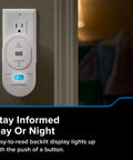 Smart Carbon Monoxide Detector With Plug In Design And AA Battery Backup, Real Time Notifications, plugged into wall outlet.