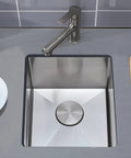 Stainless Steel Undermount Bar Sink For RV And Small Kitchen 15 By 17 Inch Single Bowl With Brushed Nickel Finish Quiet Dampening