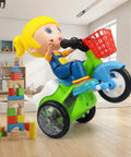 360 Degree Electric Stunt Tricycle Toy With LED Lights And Music, Omnidirectional Wheels For Kids, Push Pull Ride On Trike, Random Color, Battery Not Included, Perfect For Boys And Girls Classroom Playtime. Kids ride-on trike in classroom